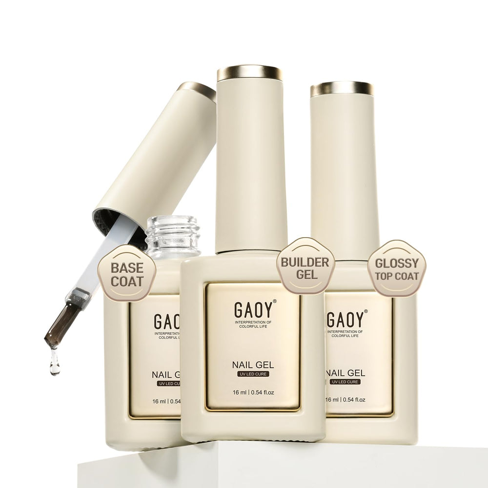 GAOY Top Coat 16ml clear gloss for a glassy, long-lasting shine.