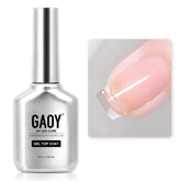 GAOY Top Coat bottle close-up showing clear glossy finish for gel nails