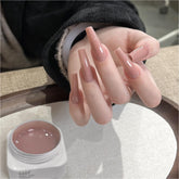 GAOY Watery Crystal Poly Gel nail extension for natural-looking enhancement.
