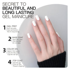 GAOY White Gel Nail Polish UV cure in 60 seconds