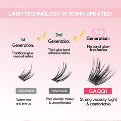 GAQQI Invisible-band lashes contour softly to your eye.