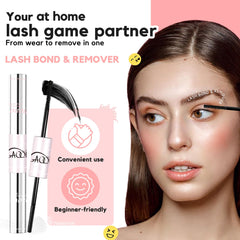 Close-up of lash bond application demonstrates secure hold.