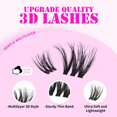GAQQI lash clusters with soft thin band for all-day comfort