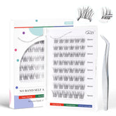 GAQQI self-adhesive eyelash clusters with stemless design for effortless application.