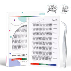GAQQI self-adhesive eyelash clusters with stemless design for effortless application.