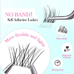 GAQQI no-band clusters show one-step wear for quick daily lash enhancement.