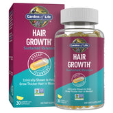 Garden of Life Hair Growth DuoCaps bottle front for daily hair nourishment in a plant-based formula