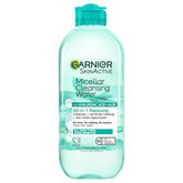 Garnier Agua Micelar con Ácido Hialurónico, botella: limpia sin frotar y desmaquilla.