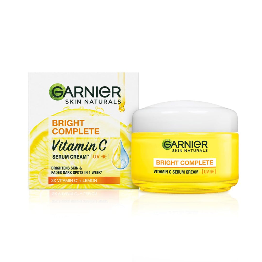 Garnier Crema Suero Iluminadora Luz Completa 45 g, bote suave para iluminar la piel
