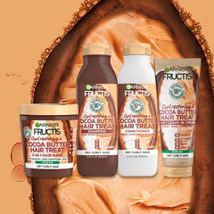 Garnier Fructis curl treatment smooths dry hair for touchable, defined curls.