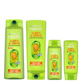 Champú Garnier Fructis Sleek & Shine, botella grande, controla el encrespamiento por más tiempo.