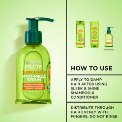 Serum on dry hair demonstrating added shine