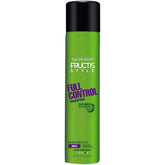 Garnier Fructis Style Full Control hairspray bottle with 24-hour hold.