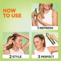 Garnier Fructis Sleek & Shine hairspray label front highlighting 24 hour hold