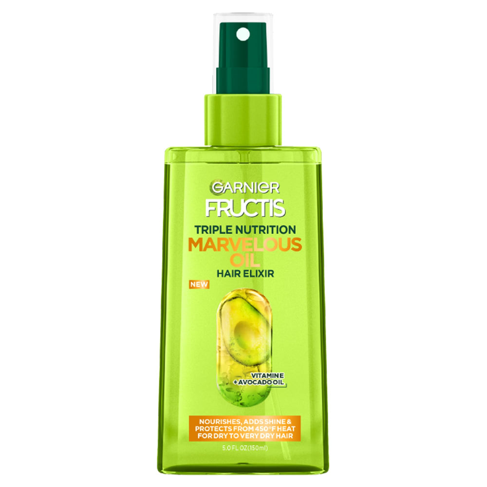Garnier Fructis Triple Nutrición Elixir: botella de aceite para cabello suave y nutrido