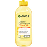 Garnier Micellar Water with Vitamin C bottle closeup showing brightening option