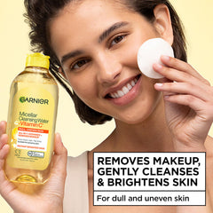 Garnier Micellar Water Vitamin C vegan label visible on bottle