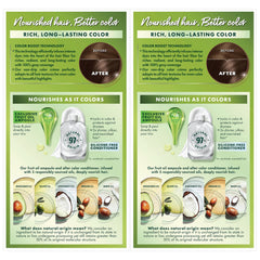 Garnier Nutrisse colorant and developer mix for even coverage.