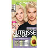 Garnier Nutrisse Ultra Color PL1 bottle for high-shine at-home color application.