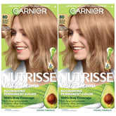 Garnier Nutrisse Ultra Crème color mix prepares for an even, long-lasting shade.