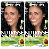 Garnier Nutrisse Ultra Creme color pour with nourishing oil mix for even color results.