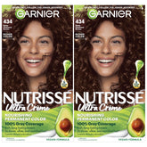 Garnier Nutrisse Ultra Creme colorant tube for vibrant, long-lasting color.