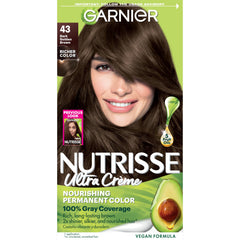 Garnier Nutrisse Ultra Creme colorant bottle for even at-home color application.