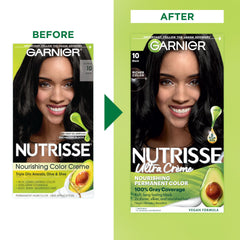 Garnier Nutrisse kit gloves included for mess-free at-home coloring.