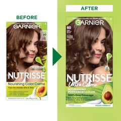 Garnier Nutrisse Ultra Creme oil ampoule infused with five fruit oils for nourishment.