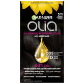 Garnier Olia 3.11 darkest platinum brown color result with cool reflections.