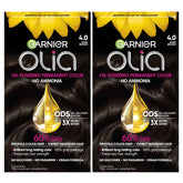 Garnier Olia 4.0 Dark Brown color bottle ready for oil-powered application