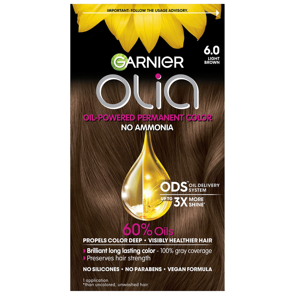 Garnier Olia oil-delivery system shows vibrant color depth.