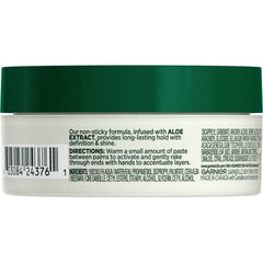 Garnier Fructis Pure Clean Finishing Paste texture demonstrates strong hold without stickiness.