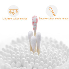 Garrelett double-tip swabs close-up shows soft tips for precise cleaning.