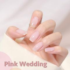 GAOY Jelly Nude Gel Nail Polish swatch showing buildable translucence to pink.