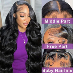 GCOKS 13x4 HD lace front showing seamless parting and natural scalp look.