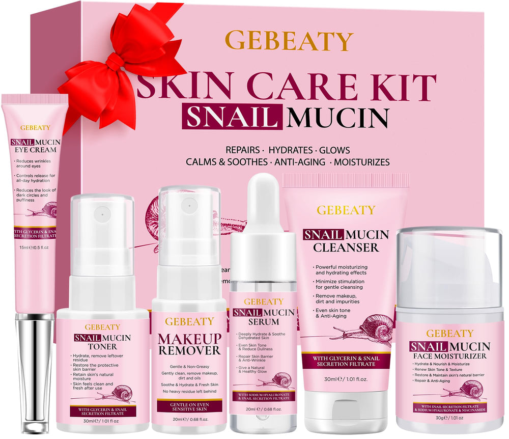 Gebeaty Snail Mucin Kit Desmaquillante: desmaquilla suave y deja la piel limpia