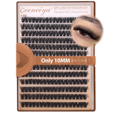 Geeneiya 10mm volume lash clusters for natural daily wear.