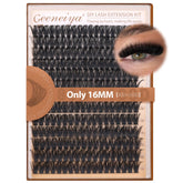 Geeneiya 16MM lash clusters for daily volume and natural-looking fullness.