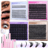 Geeneiya 5 Styles lash clusters kit mega lashes for quick at-home volume