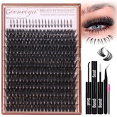 Geeneiya bottom lash clusters kit for natural, seamless DIY lash application.