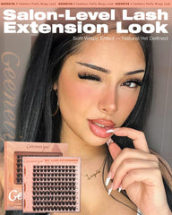 Geeneiya fluffy lash clusters for a precise cat-eye look with natural blend.