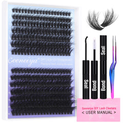 Geeneiya lash extension kit front view for at-home salon-quality lashes