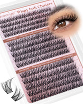 Geeneiya packaging shows 168-piece lash clusters for easy home use.