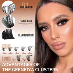 Geeneiya short lashes 10-14mm ideal for eye corners and subtle bottom lash accents