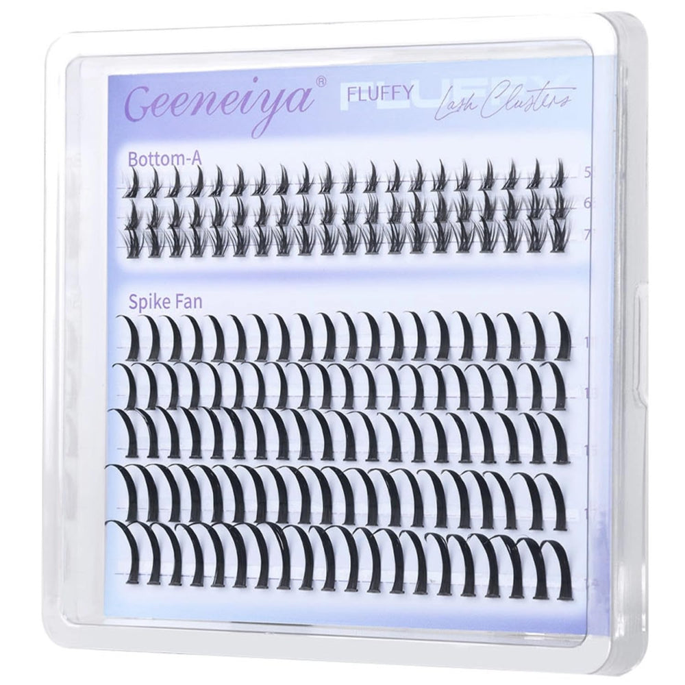 Geeneiya spikes lash clusters closeup showing defined wispy lashes for layered drama.