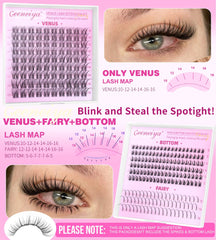Geeneiya VENUS wispy lash clusters for soft everyday eyes