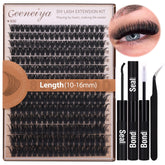 Geeneiya volume lash clusters in a 10-16mm set for effortless DIY lash extensions