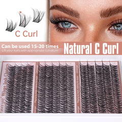 Geeneiya wispy cluster lashes 14mm for subtle cat-eye style