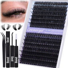 Geeneiya Wispy Lash Clusters Kit box for organized at-home lash crafting.